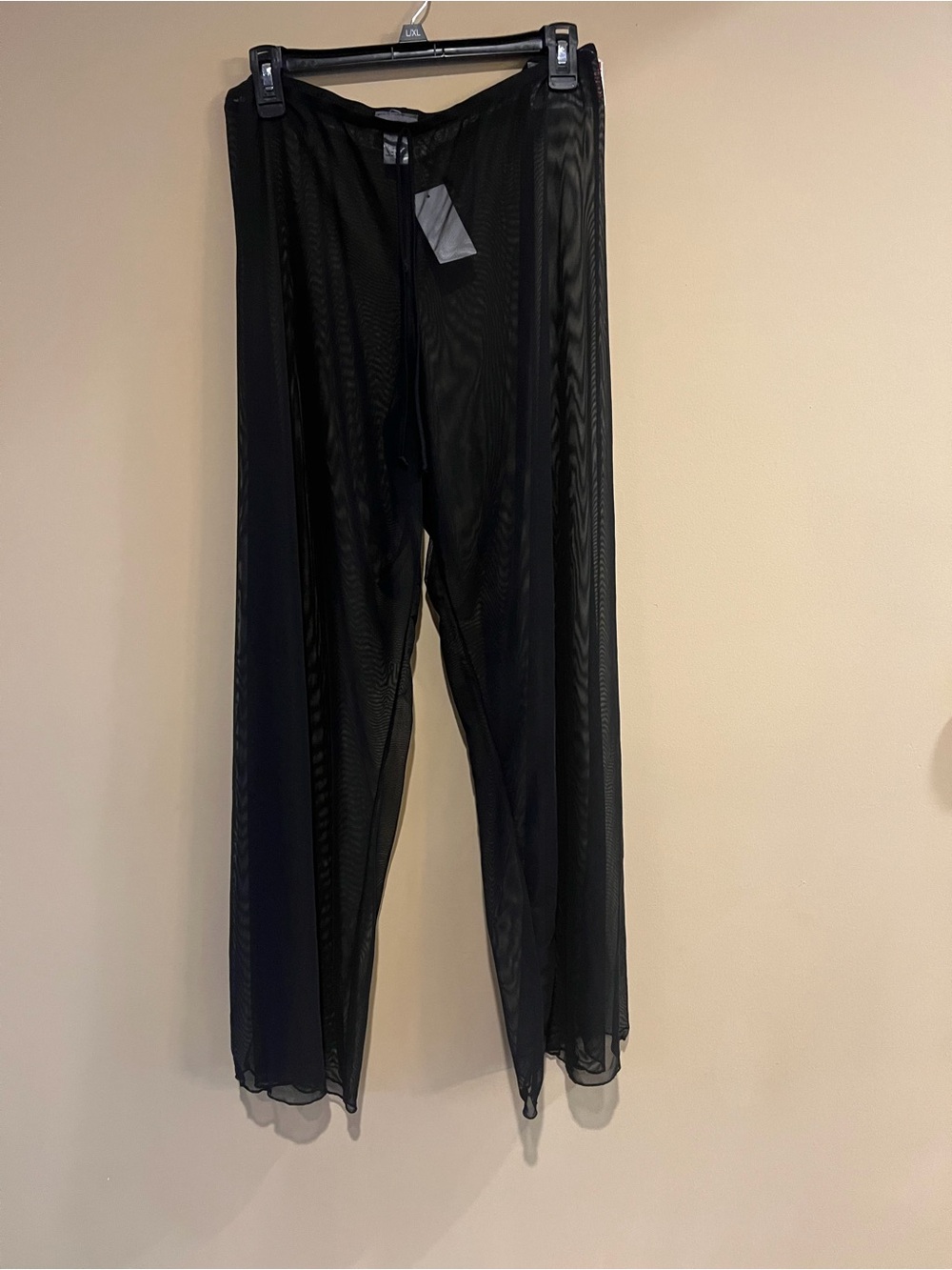 Jordan Taylor Black Sheer Mesh Beach Cover Up Pants XL NWT